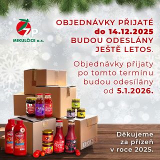 Milí přátelé, kdo by ještě chtěl potěšit své blízké našimi dobrotami, objednávat můžete na www.zpmikulcice.cz nejpozději...
